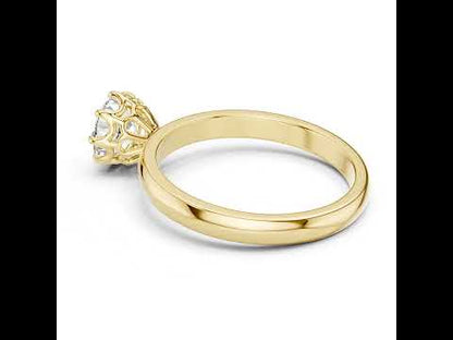 PureCarat 18K Yellow Gold Round Lab-Grown Diamond Engagement Ring