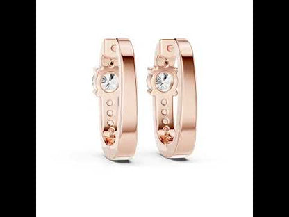 Everyday Wear Round Diamond Drop Earrings - 14K White Gold - Pure Carat