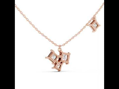 14K Yellow Gold Princess Lab-Grown Diamond Pendant for Women | Wedding Wear | Pure Carat