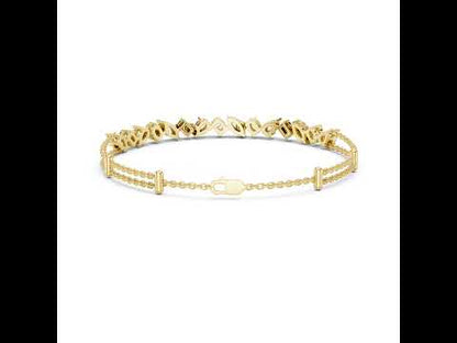 14K Yellow Gold Emerald, Marquise & Oval Lab-Grown Diamond Bracelet for Women – Pure Carat