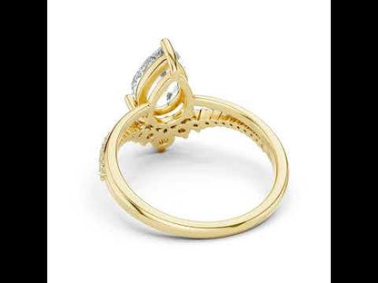 18K White Gold Oval & Round Lab-Grown Diamond Ring for Women – Pure Carat