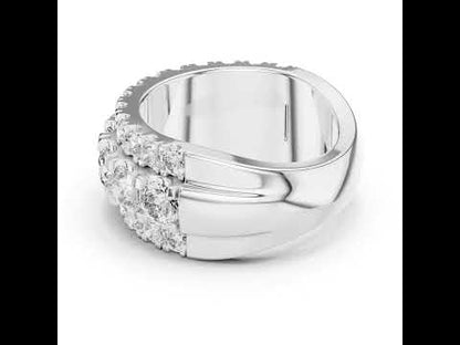18K White Gold Round Lab-Grown Diamond Drop Ring for Women - Everyday Wear - Pure Carat