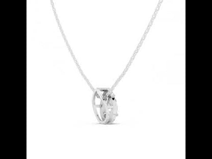 18K White Gold Round & Pear Lab-Grown Diamond Pendant for Women | Bridal Wear | Pure Carat
