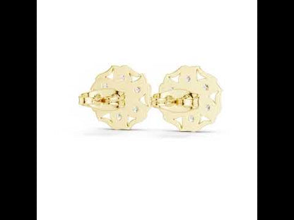 18K Yellow Gold Round Lab-Grown Diamond Engagement Earrings for Women | Pure Carat