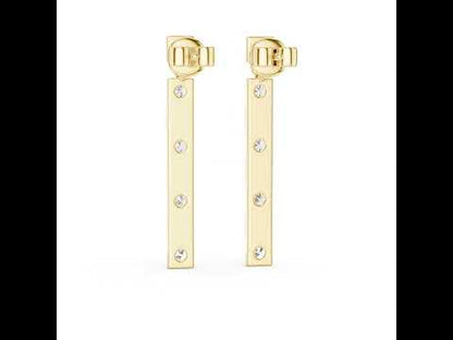 Pure Carat 14K Yellow Gold Round Diamond Earrings | Lab-Grown | Engagement Jewellery