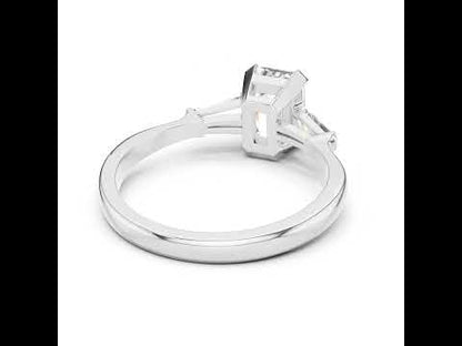 18K Yellow Gold Emerald & Bug Lab-Grown Diamond Stud Ring for Women | Office Wear | Pure Carat