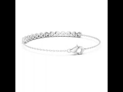 14k Rose Gold Round Lab-Grown Diamond Engagement Bracelet for Women | Pure Carat