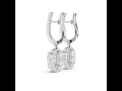 18K Yellow Gold Round & Oval Lab-Grown Diamond Engagement Earrings for Women | Pure Carat