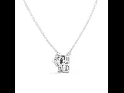 18K Rose Gold Cushion Emerald & Oval Lab-Grown Diamond Pendant for Women | Party Wear | Pure Carat