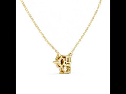 18K Rose Gold Cushion Emerald & Oval Lab-Grown Diamond Pendant for Women | Party Wear | Pure Carat
