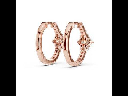 14K Rose Gold Round Cut Diamond Earrings for Women - Everyday Wear Jewellery - Pure Carat