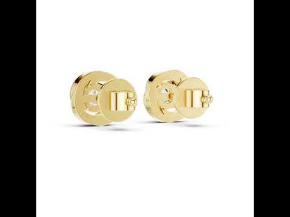 Round Lab-Grown Diamond Stud Earrings in 18K White Gold | PureCarat
