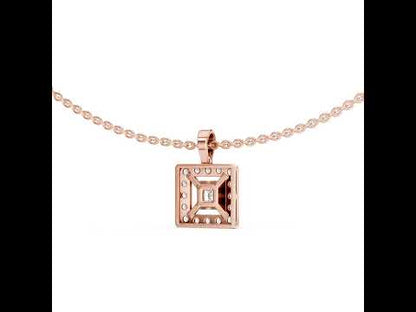 18k White Gold Princess/Round Lab-Grown Diamond Party Wear Pendant for Women | Pure Carat