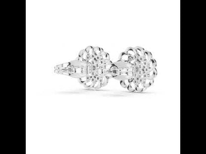 14K White Gold Round Lab-Grown Diamond Everyday Wear Earrings for Women | Pure Carat