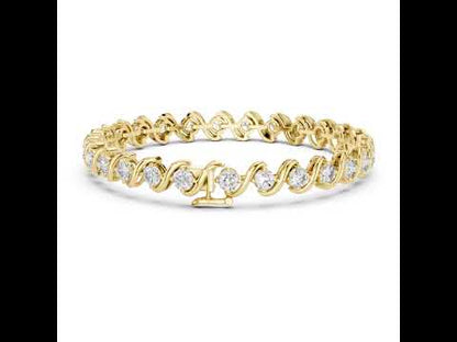 14k Rose Gold Round Lab-Grown Diamond Party Wear Bracelet for Women | Pure Carat
