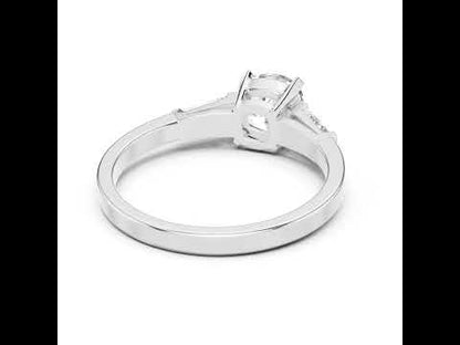 14K Yellow Gold Cushion & Baguette Lab-Grown Diamond Solitaire Ring for Women | Anniversary Gift | Pure Carat