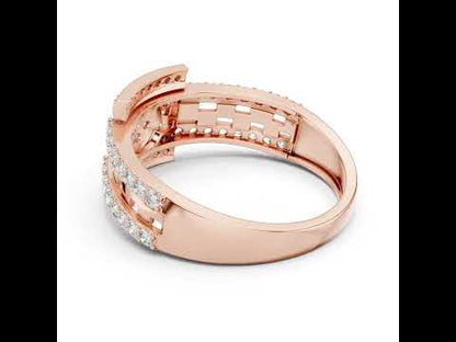 14K Rose Gold Round Lab-Grown Diamond Everyday Wear Ring for Women | Pure Carat