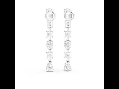 18K Rose Gold Princess/Pear/Oval Lab-Grown Diamond Stud Earrings | Wedding | Pure Carat