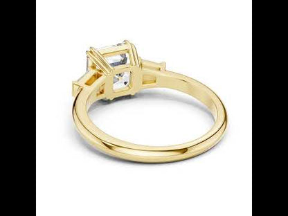 14K Yellow Gold Emerald Lab-Grown Diamond Engagement Ring | Pure Carat