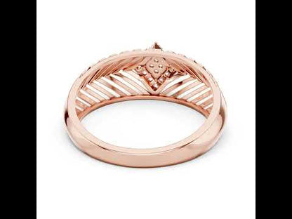 14K Rose Gold Round Lab-Grown Diamond Party Wear Ring for Women | Pure Carat