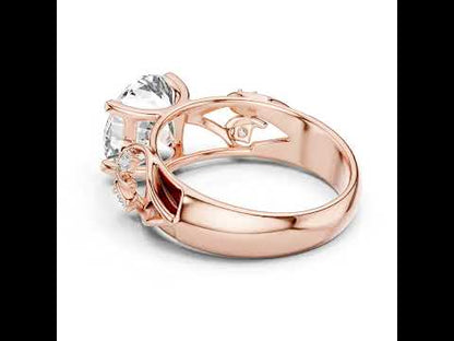 18K Yellow Gold Round Lab-Grown Diamond Bridal Ring for Women – Pure Carat