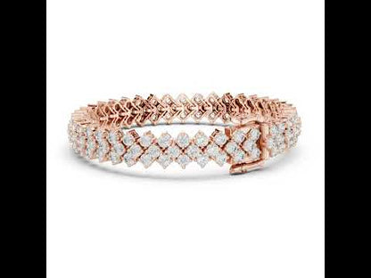 18k White Gold Round Lab-Grown Diamond Anniversary Bracelet for Women | Pure Carat