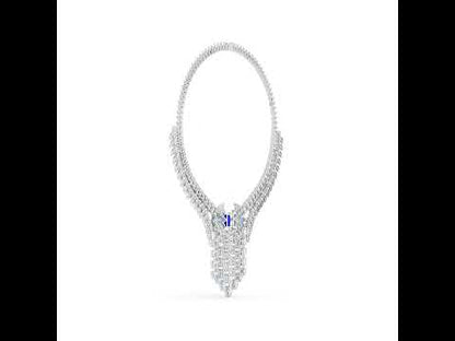 14k White Gold Princess/Pear/Marquise/Emerald Cut Diamond Engagement Necklace | Pure Carat