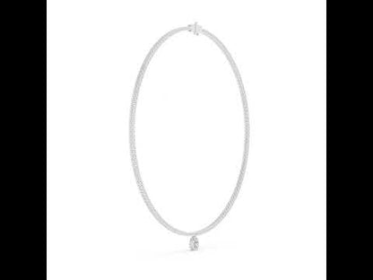 18k White Gold Pear & Round Lab-Grown Diamond Bridal Necklace for Women | Pure Carat