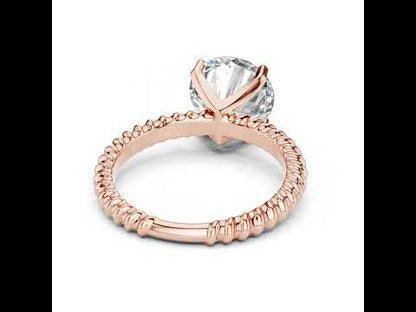 Women’s Round Lab-Grown Diamond Solitaire Ring in 18K Rose Gold