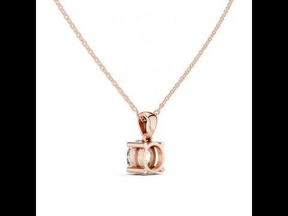 14K Yellow Gold Round Lab-Grown Diamond Pendant for Women - Pure Carat