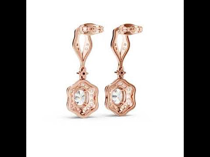 18K White Gold Round & Oval Lab-Grown Diamond Wedding Earrings for Women | Pure Carat