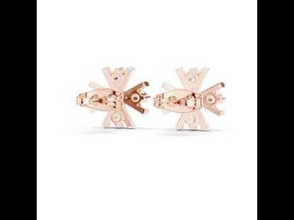 18K Rose Gold Round Lab-Grown Diamond Everyday Wear Earrings for Women | Pure Carat