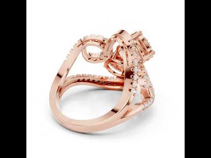 18K Rose Gold Round Lab-Grown Diamond Ring for Women | Office Wear | Pure Carat