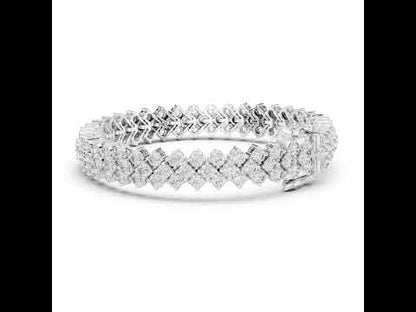 18k White Gold Round Lab-Grown Diamond Anniversary Bracelet for Women | Pure Carat