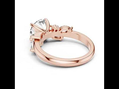 14K White Gold Marquise, Bug & Round Cut Diamond Engagement Ring for Women – Pure Carat