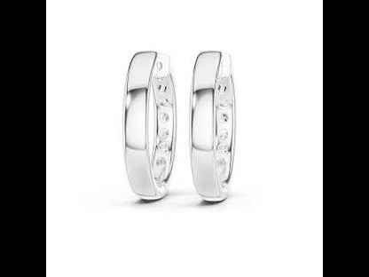Pure Carat 18K White Gold Drop Earrings with Round Lab-Grown Diamonds - Office Wear