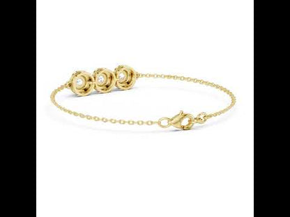 18k Yellow Gold Round Lab-Grown Diamond Wedding Bracelet for Women | Pure Carat