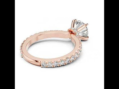 14K Yellow Gold Round Cut Diamond Stud Ring for Women | Bridal Jewellery | Pure Carat