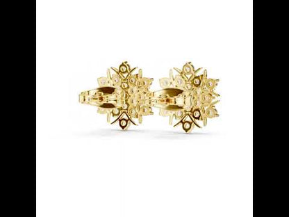 18K Yellow Gold Round Lab-Grown Diamond Engagement Earrings for Women | Pure Carat