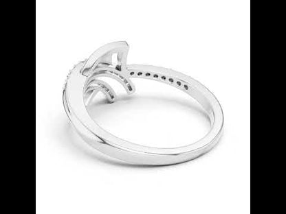 18K White Gold Round Lab-Grown Diamond Stud Ring for Women | Office Wear | Pure Carat