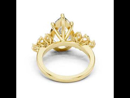 18K Rose Gold Pear Lab-Grown Diamond Engagement Ring for Women | Pure Carat