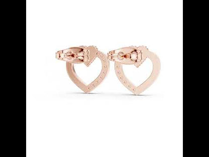 18K Rose Gold Round Lab-Grown Diamond Everyday Wear Earrings for Women | Pure Carat