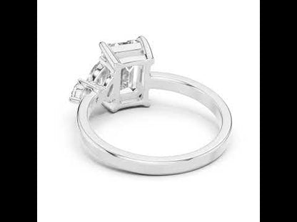 Women’s Diamond Drop Ring – Round Lab-Grown Stone in 18K White Gold – Pure Carat