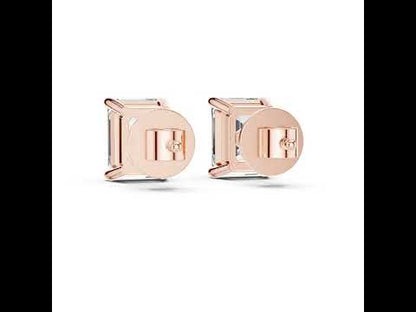 PureCarat Emerald Lab-Grown Diamond Stud Earrings in 14K Rose Gold