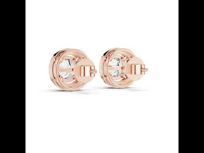 PureCarat 18K Yellow Gold Round Lab-Grown Diamond Women’s Earrings