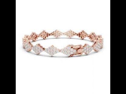 14k White Gold Round Lab-Grown Diamond Anniversary Bracelet for Women | Pure Carat