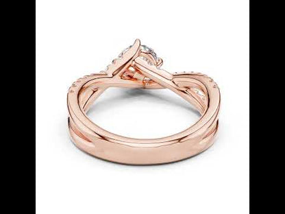 14K Yellow Gold Round Lab-Grown Diamond Drop Ring for Women | Everyday Wear | Pure Carat