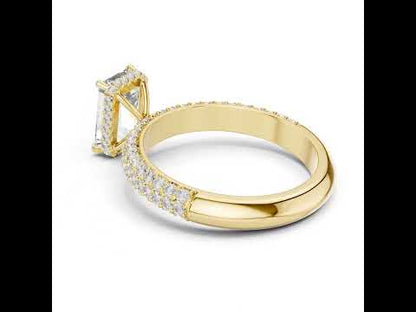 14K Rose Gold Round & Emerald Lab-Grown Diamond Engagement Ring for Women | Pure Carat