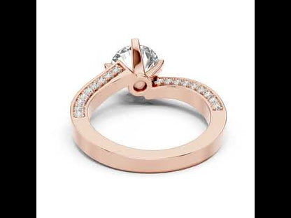 14K Yellow Gold Round Lab-Grown Diamond Drop Ring for Women | Bridal Jewellery | Pure Carat