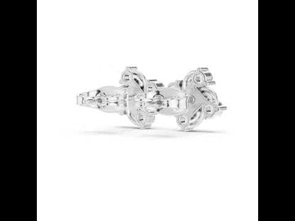 14K White Gold Round Lab-Grown Diamond Engagement Earrings for Women | Pure Carat